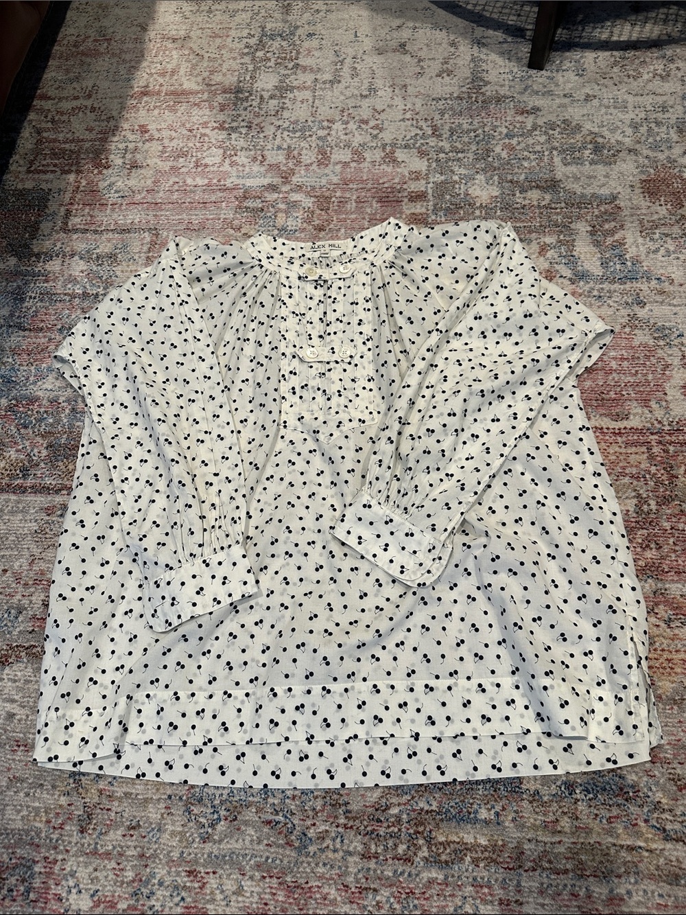 Alex Mill Black and White Cherries Top-S